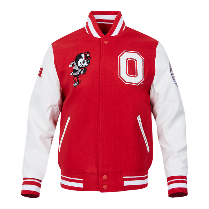 OHIO STATE UNIVERSITY CLASSIC MEN'S RIB WOOL VARSITY JACKET