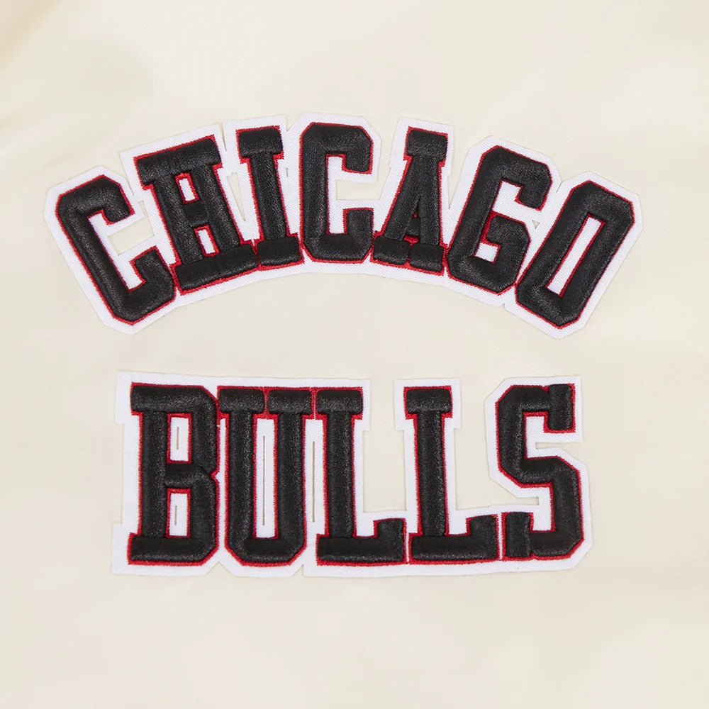 NBA CHICAGO BULLS SUBLIMATED MEN'S SATIN JACKET-WHITE