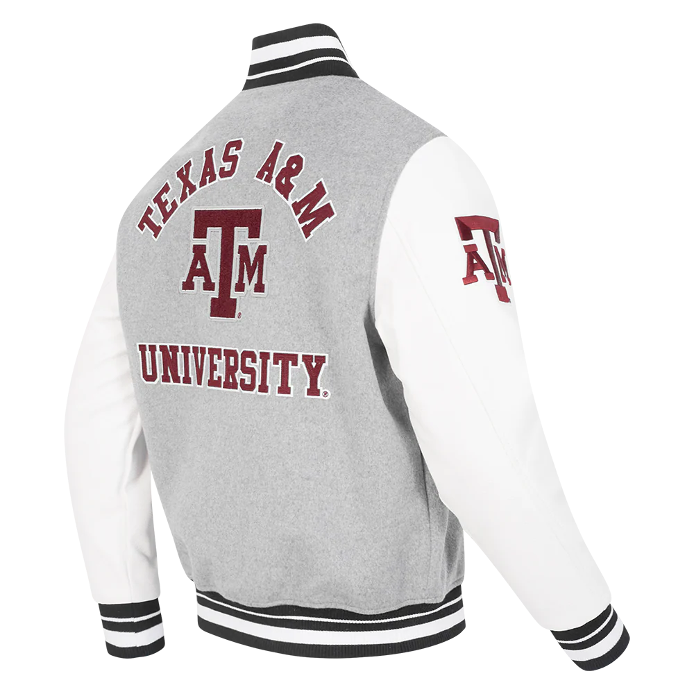 TEXAS A&M UNIVERSITY CLASSIC MEN'S RIB WOOL VARSITY JACKET