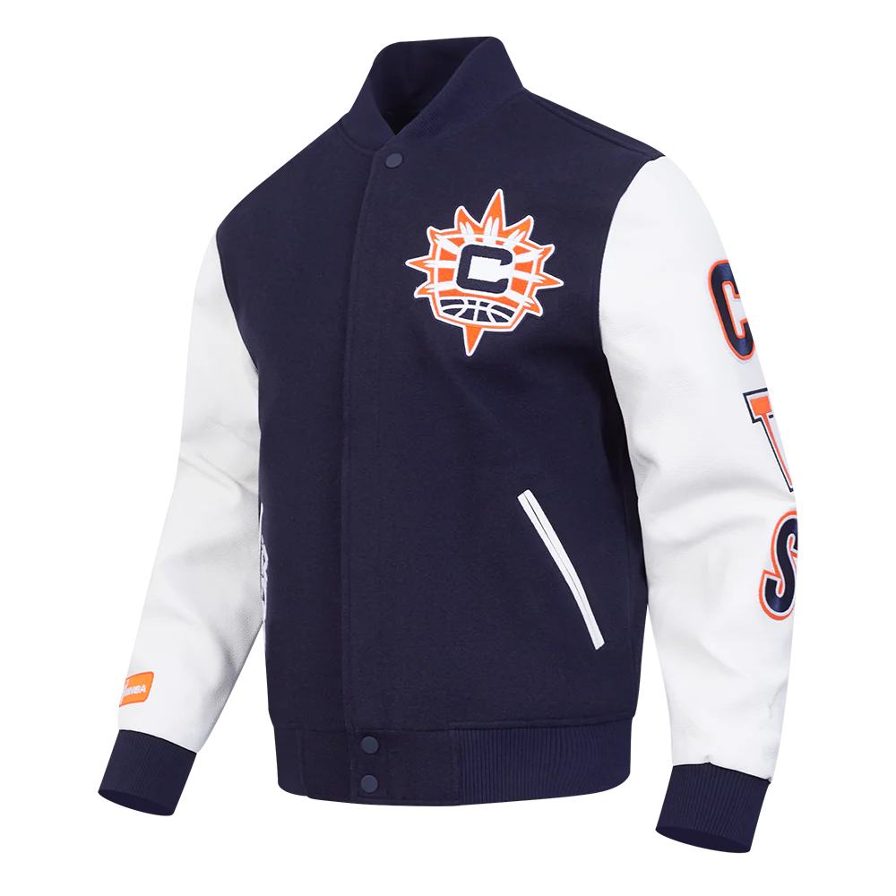WNBA CONNECTICUT SUN CLASSIC CHENILLE MEN'S WOOL VARSITY JACKET