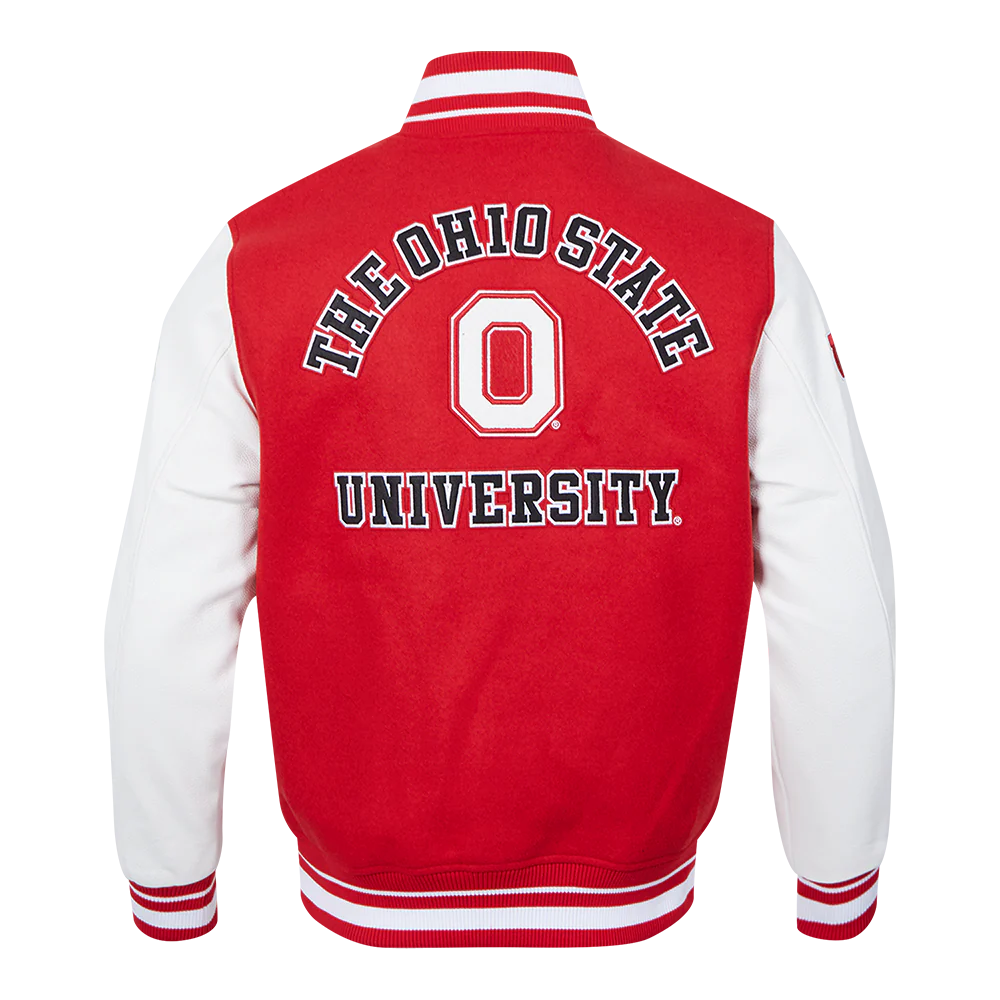 OHIO STATE UNIVERSITY CLASSIC MEN'S RIB WOOL VARSITY JACKET