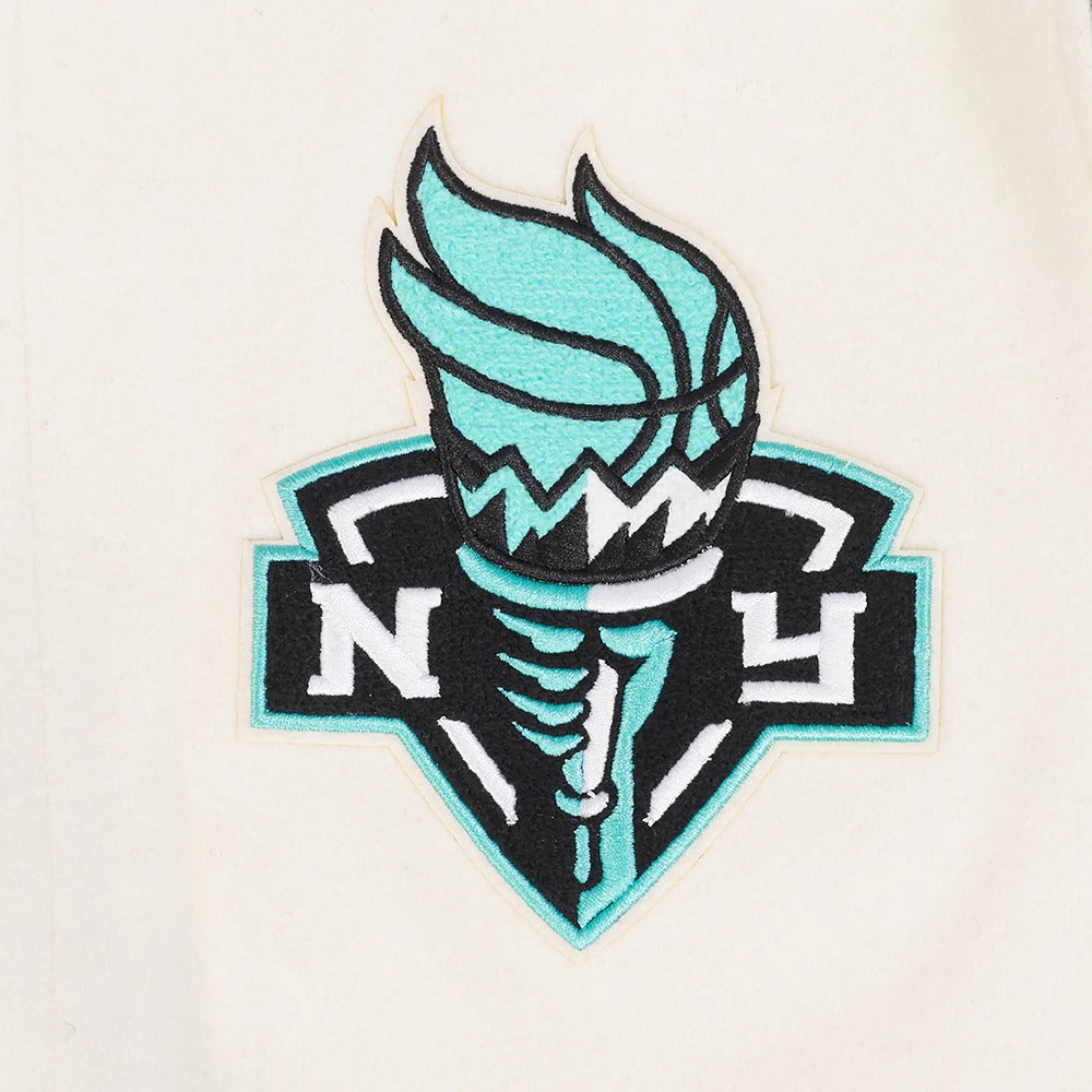 WNBA NEW YORK LIBERTY RETRO CLASSICS MEN'S RIB WOOL VARSITY JACKET