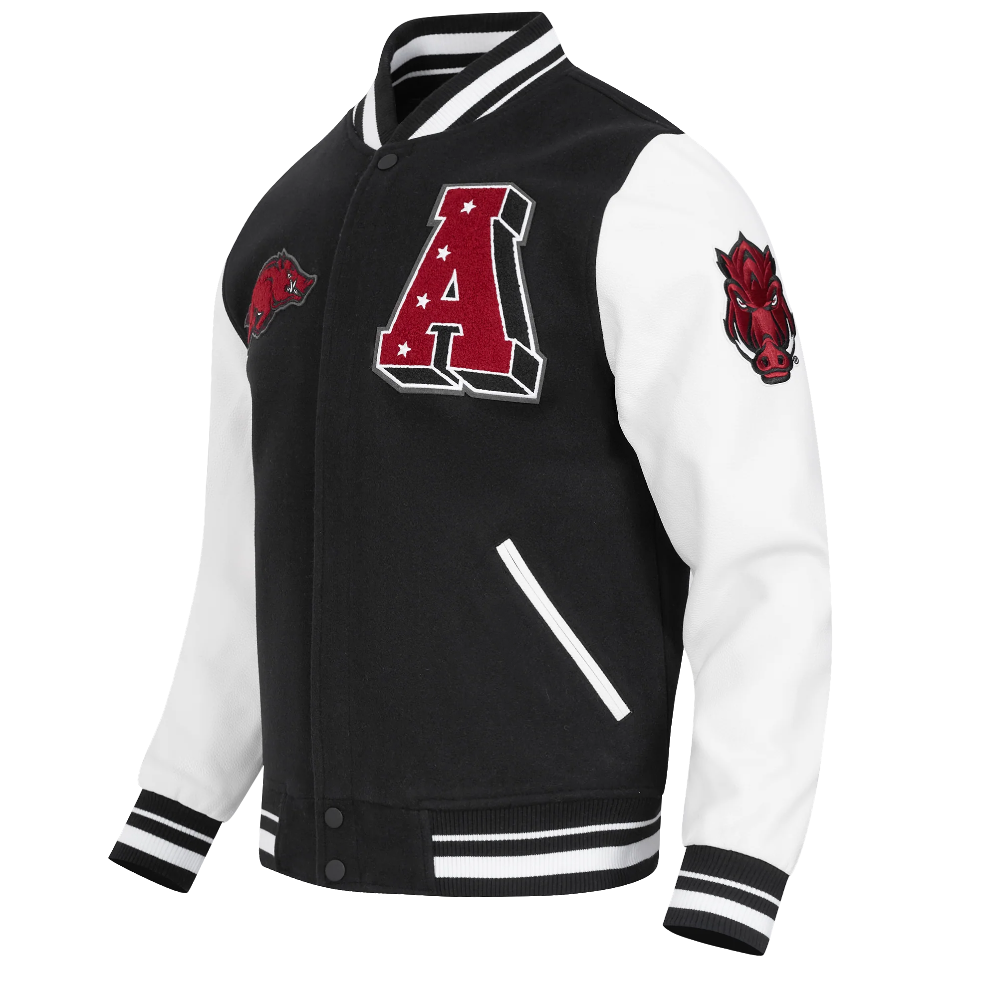 UNIVERSITY OF ARKANSAS CLASSIC MEN'S RIB WOOL VARSITY JACKET
