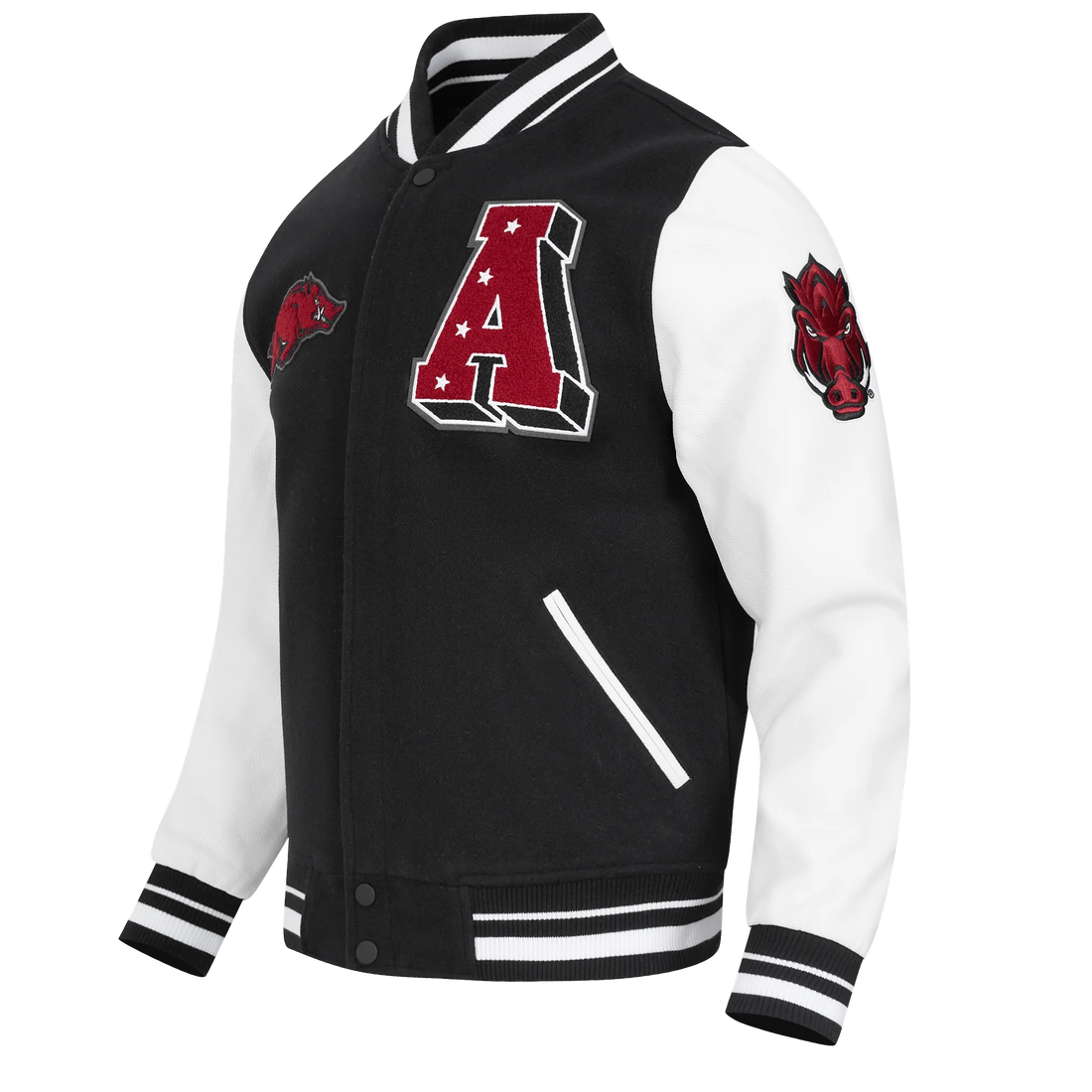 UNIVERSITY OF ARKANSAS CLASSIC MEN'S RIB WOOL VARSITY JACKET