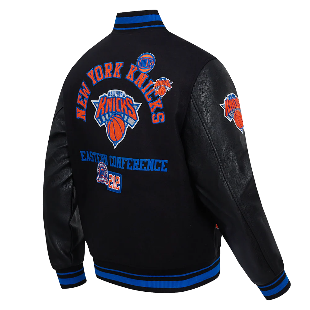 NBA NEW YORK KNICKS AREA CODE MEN'S RIB WOOL VARSITY JACKET