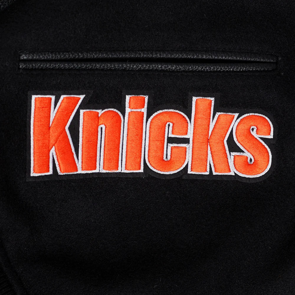 NBA NEW YORK KNICKS AREA CODE MEN'S RIB WOOL VARSITY JACKET