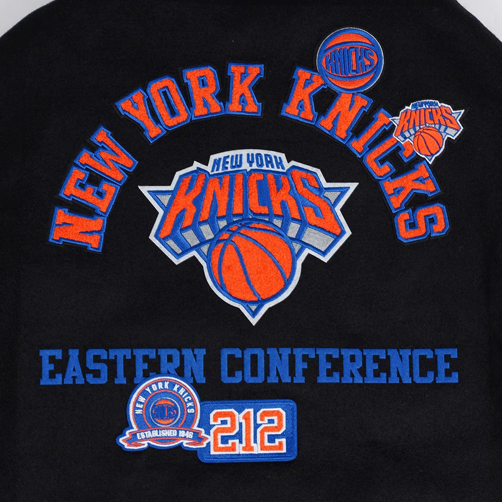 NBA NEW YORK KNICKS AREA CODE MEN'S RIB WOOL VARSITY JACKET
