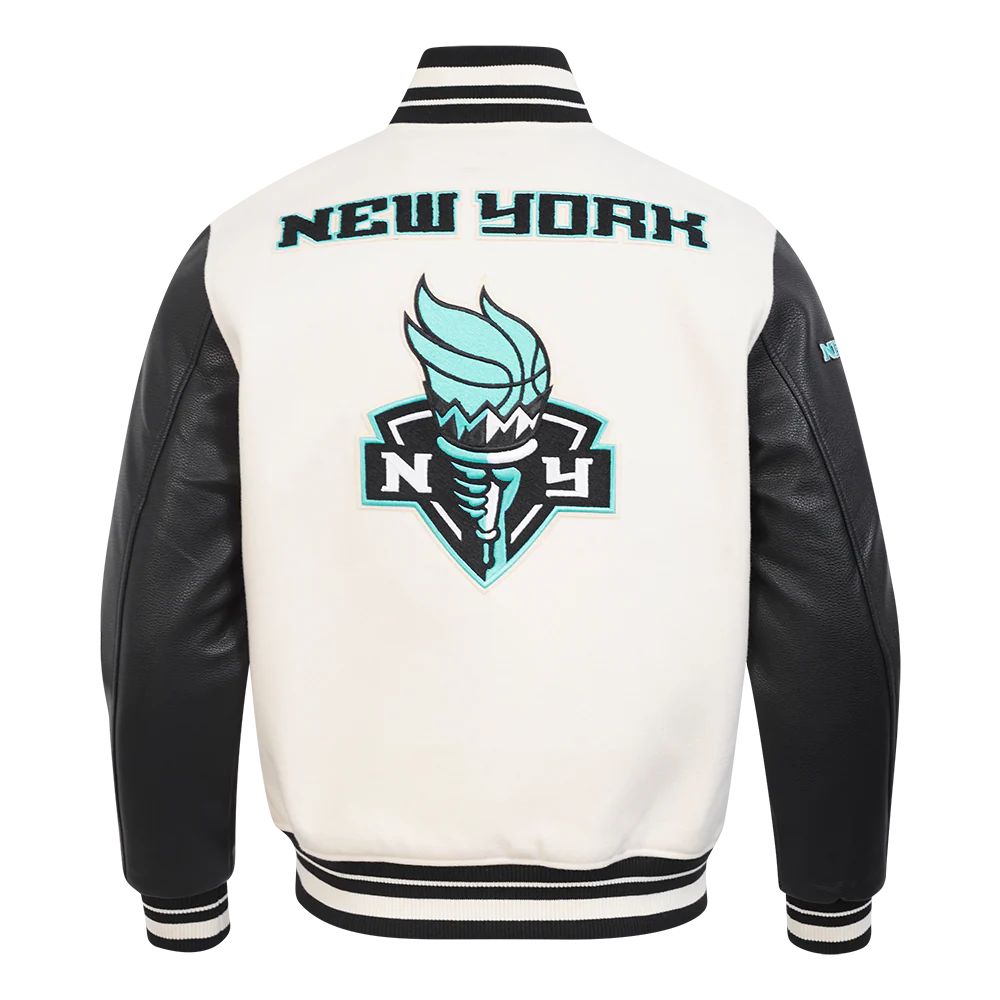 WNBA NEW YORK LIBERTY RETRO CLASSICS MEN'S RIB WOOL VARSITY JACKET