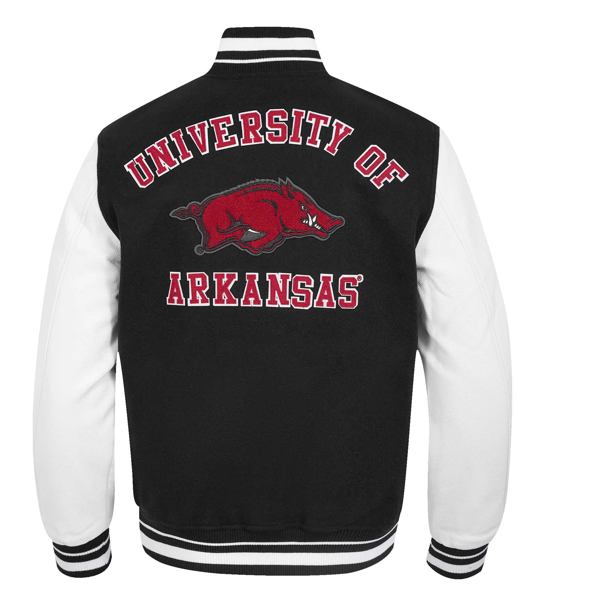UNIVERSITY OF ARKANSAS CLASSIC MEN'S RIB WOOL VARSITY JACKET