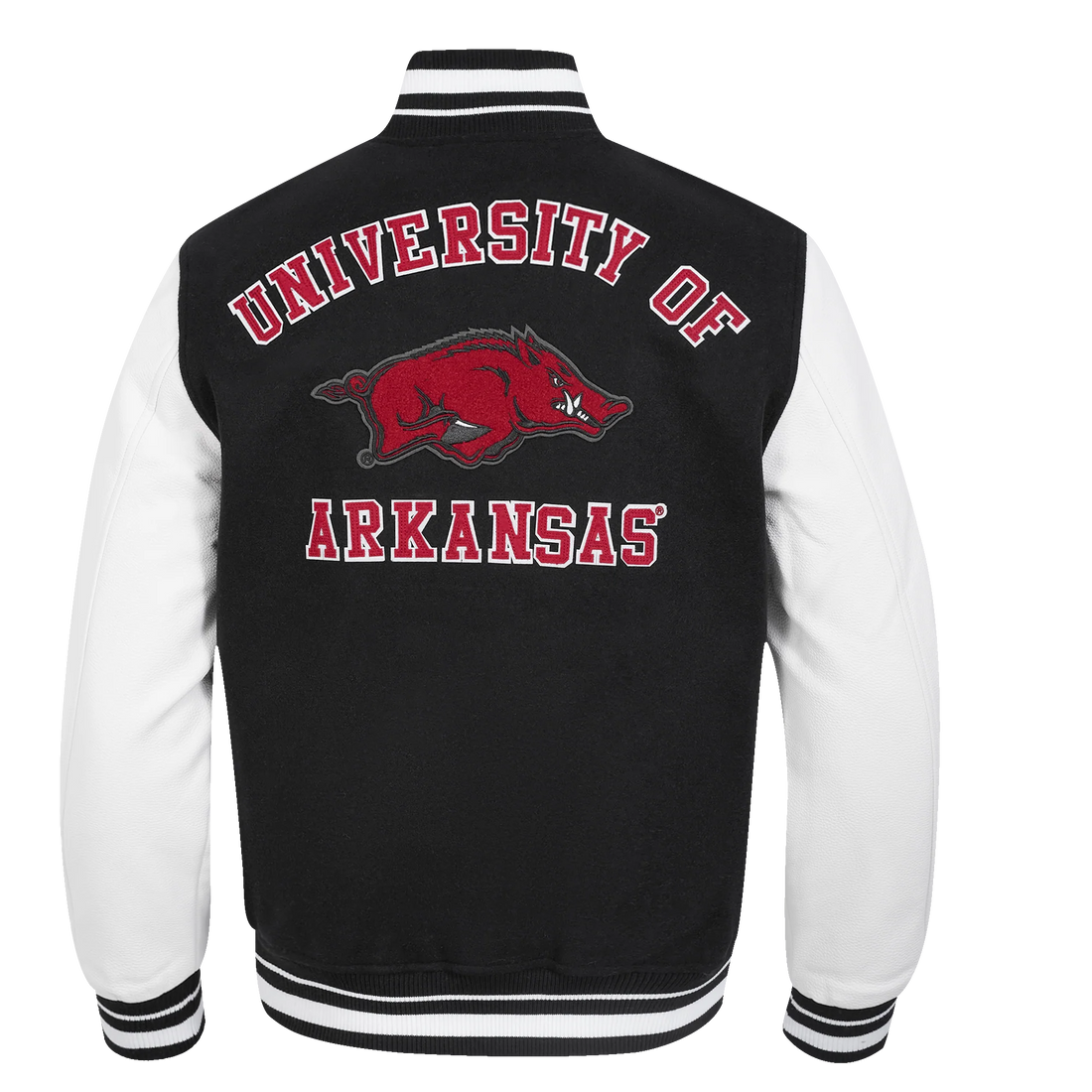 UNIVERSITY OF ARKANSAS CLASSIC MEN'S RIB WOOL VARSITY JACKET