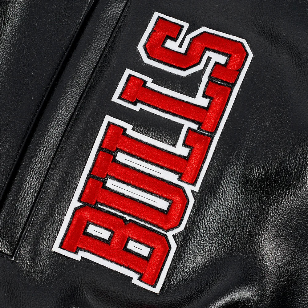 NBA CHICAGO BULLS CITY SIGNATURE MEN'S LEATHER VARSITY JACKET