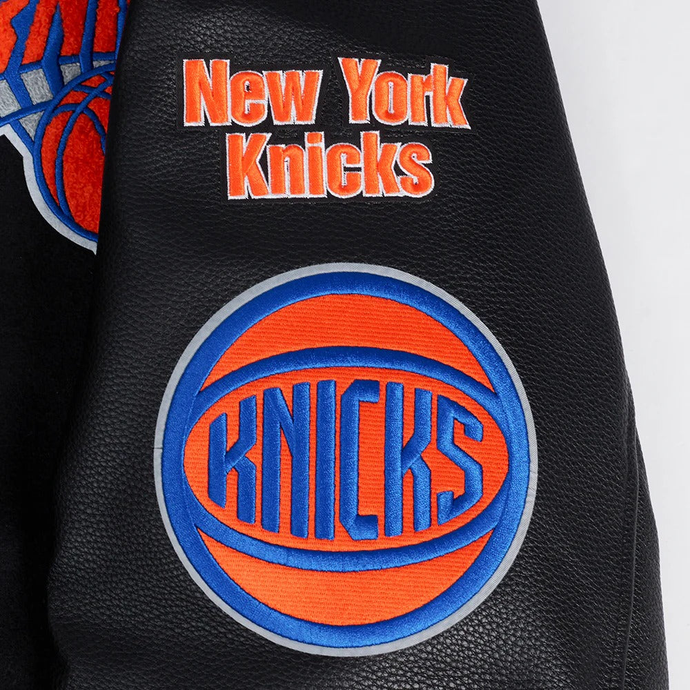 NBA NEW YORK KNICKS AREA CODE MEN'S RIB WOOL VARSITY JACKET