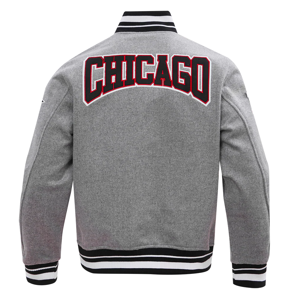 NBA CHICAGO BULLS CREST EMBLEM MEN'S RIB WOOL VARSITY JACKET