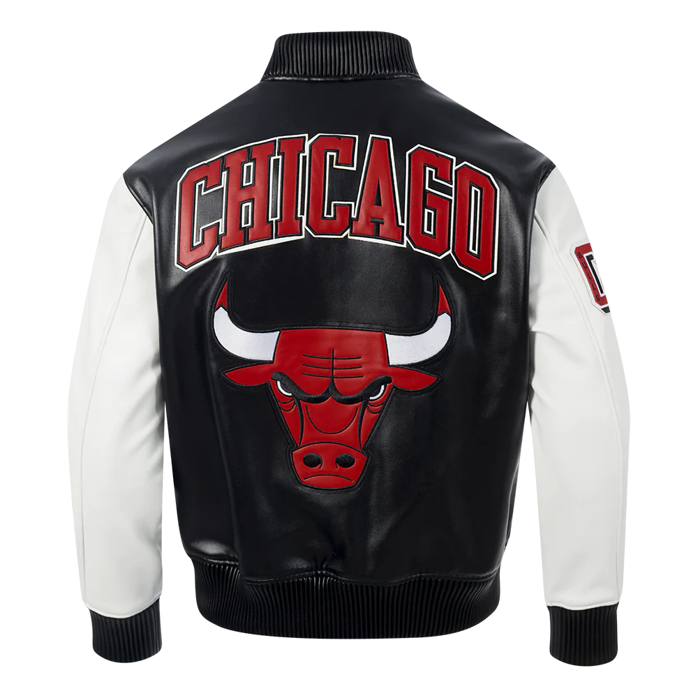 NBA CHICAGO BULLS CITY SIGNATURE MEN'S LEATHER VARSITY JACKET