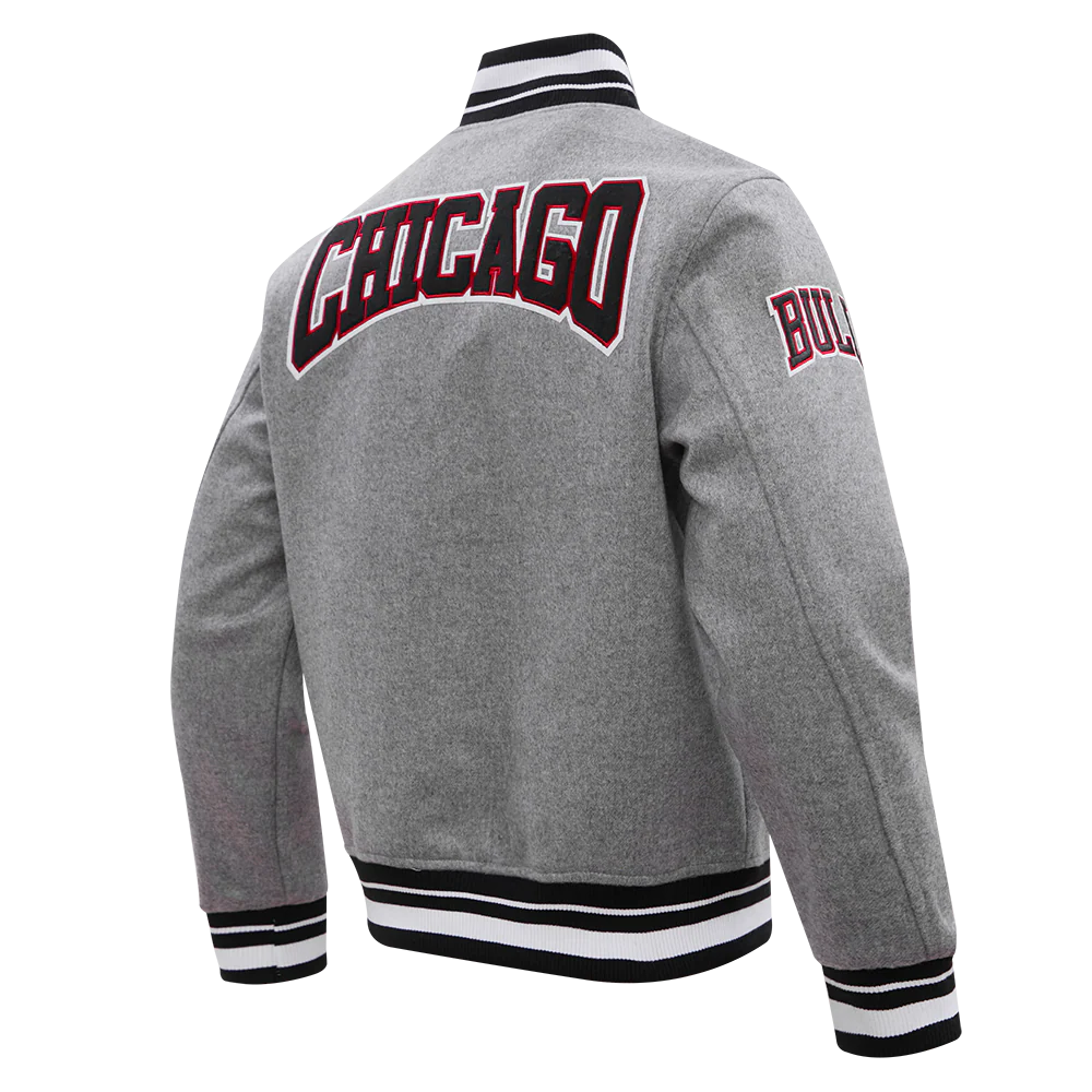 NBA CHICAGO BULLS CREST EMBLEM MEN'S RIB WOOL VARSITY JACKET