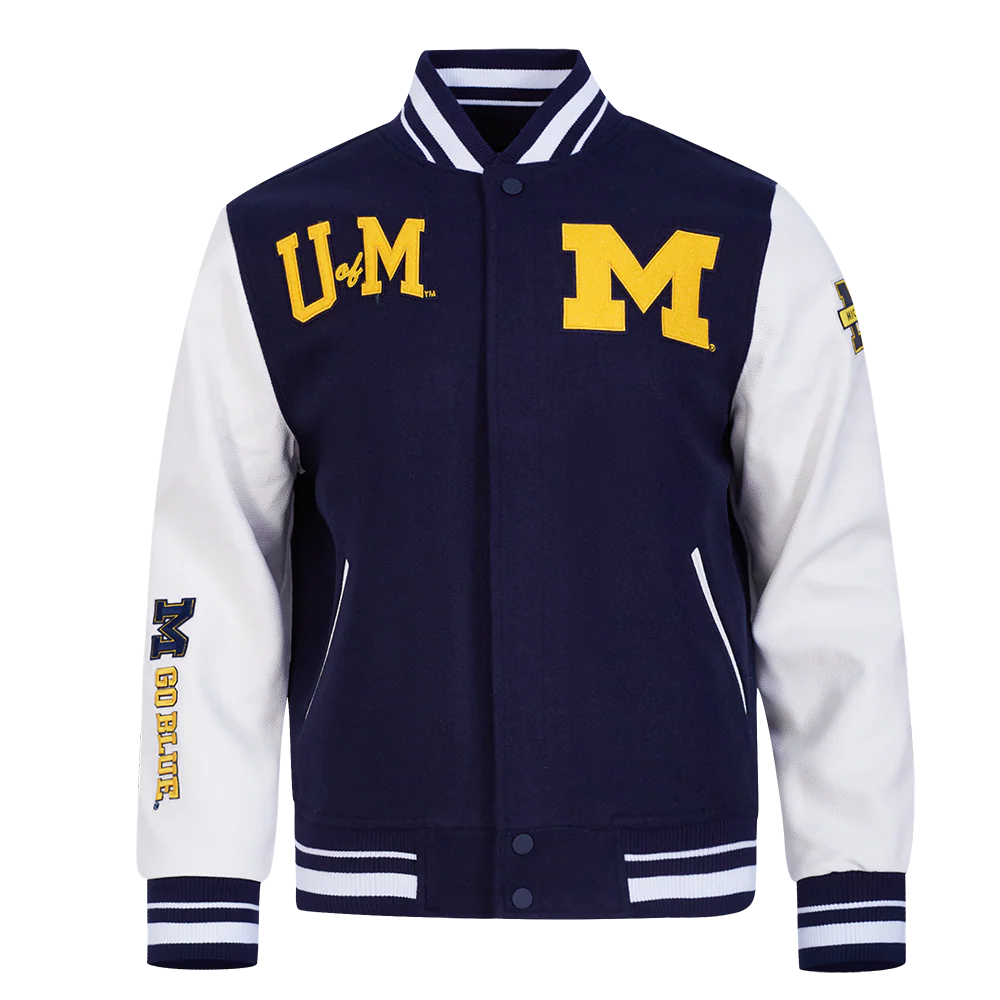 UNIVERSITY OF MICHIGAN CLASSIC MEN'S RIB WOOL VARSITY JACKET