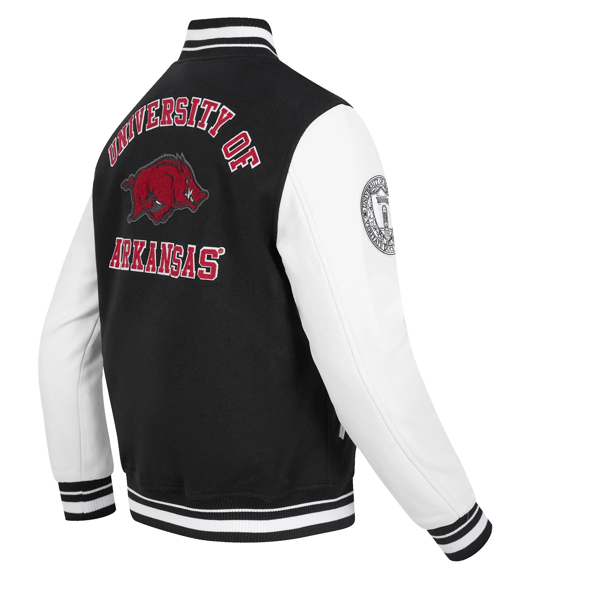 UNIVERSITY OF ARKANSAS CLASSIC MEN'S RIB WOOL VARSITY JACKET