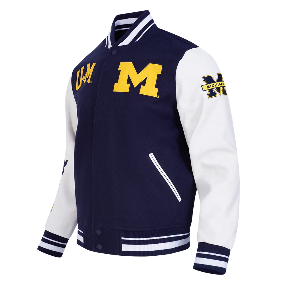 UNIVERSITY OF MICHIGAN CLASSIC MEN'S RIB WOOL VARSITY JACKET