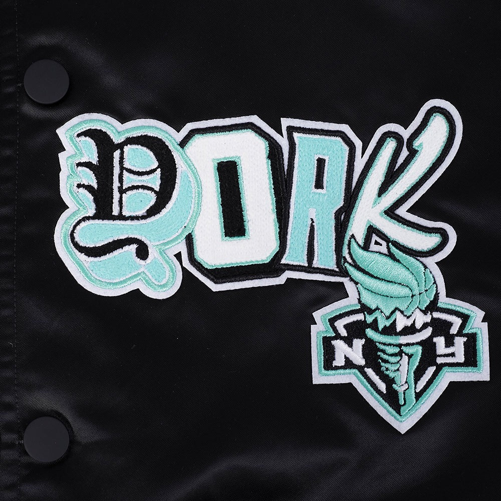 WNBA NEW YORK LIBERTY CITY RANSOM MEN'S RIB SATIN JACKET