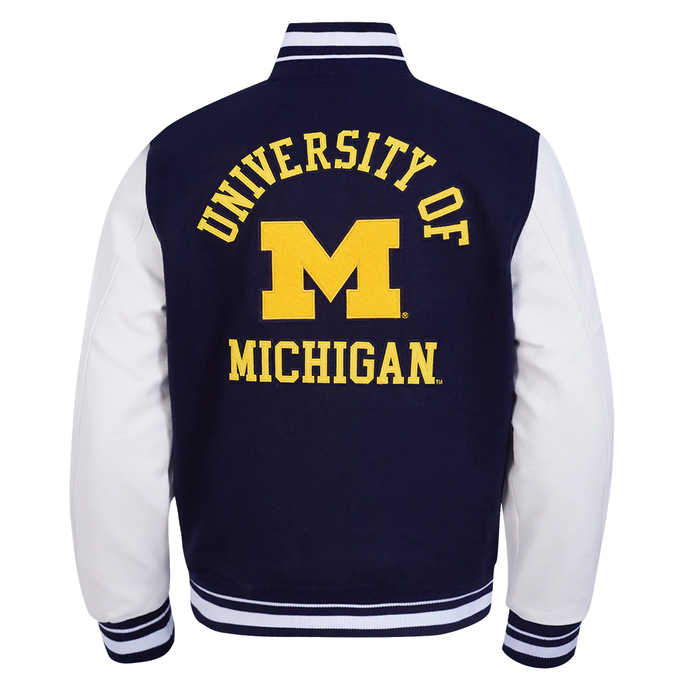 UNIVERSITY OF MICHIGAN CLASSIC MEN'S RIB WOOL VARSITY JACKET