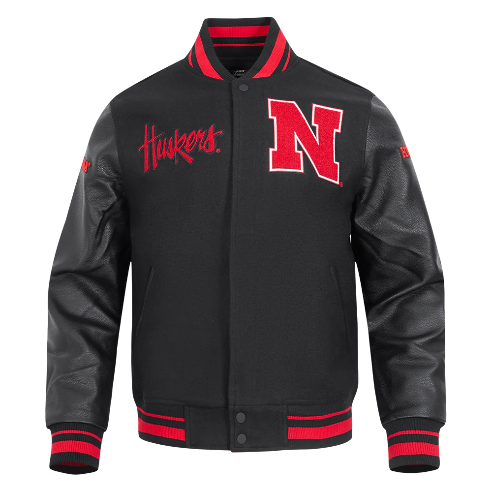 UNIVERSITY OF NEBRASKA CLASSIC RIB WOOL VARSITY JACKET