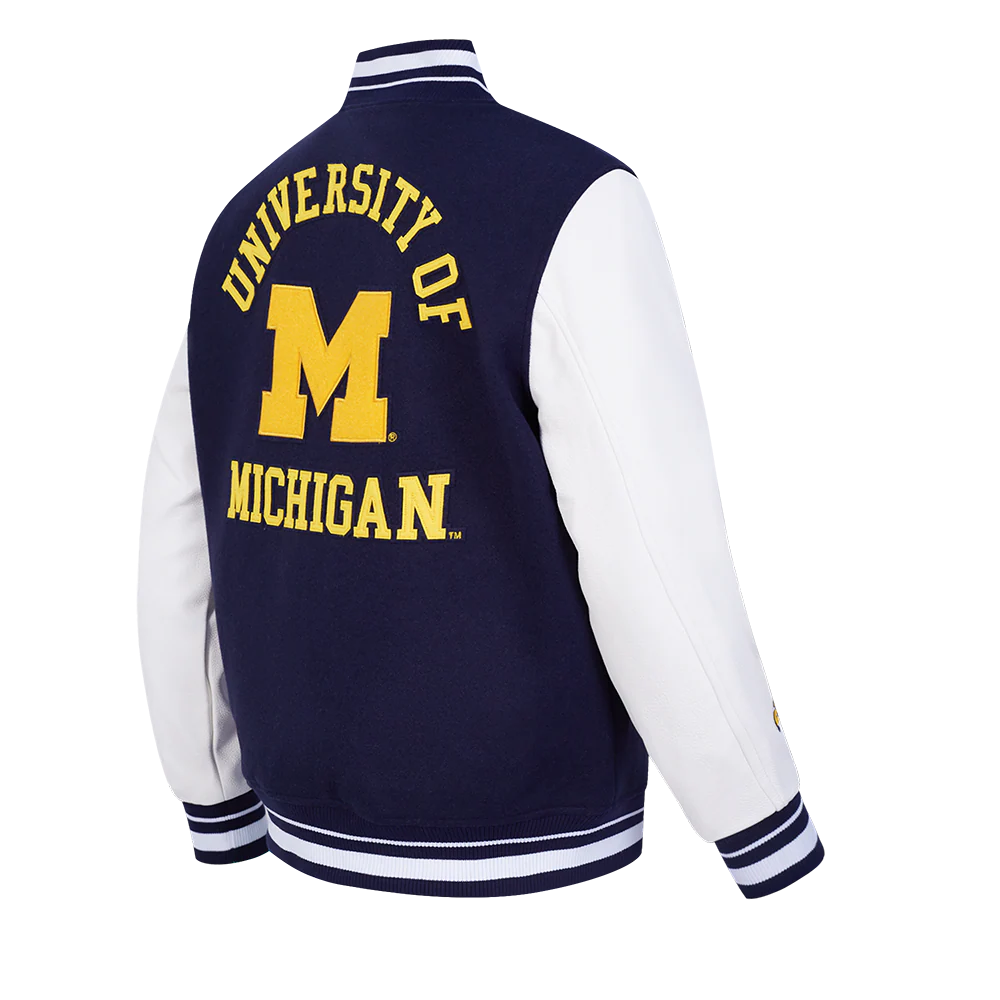 UNIVERSITY OF MICHIGAN CLASSIC MEN'S RIB WOOL VARSITY JACKET