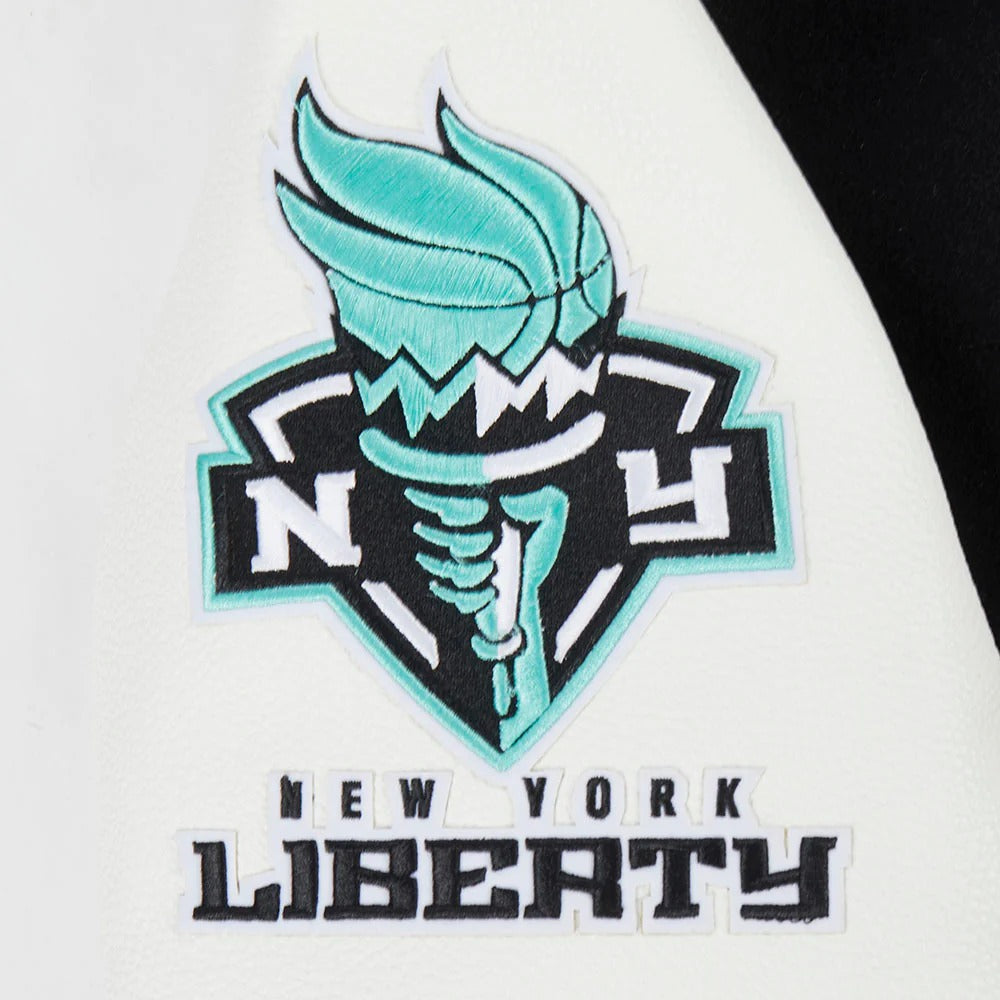 WNBA NEW YORK LIBERTY CLASSIC CHENILLE MEN'S WOOL VARSITY JACKET