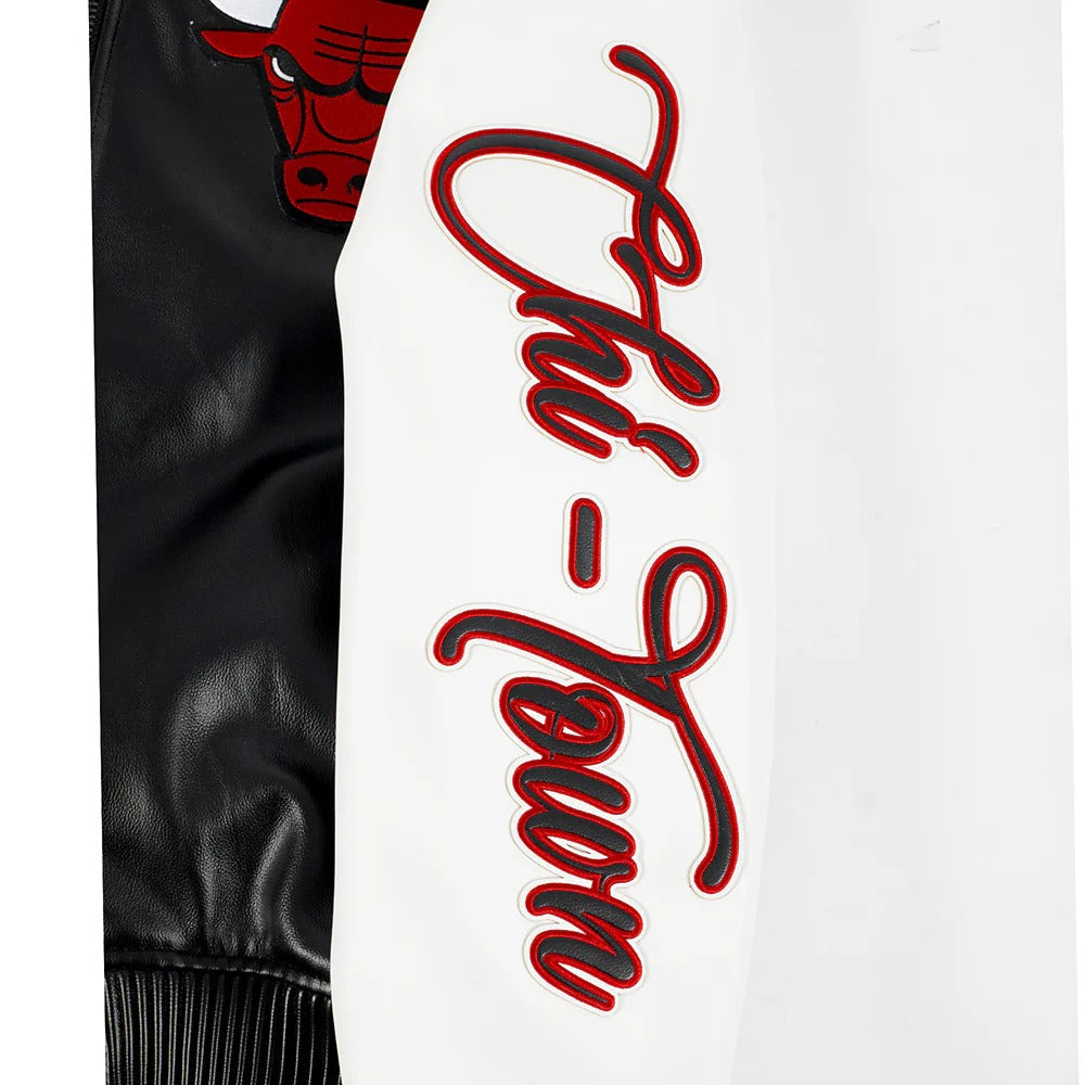 NBA CHICAGO BULLS CITY SIGNATURE MEN'S LEATHER VARSITY JACKET