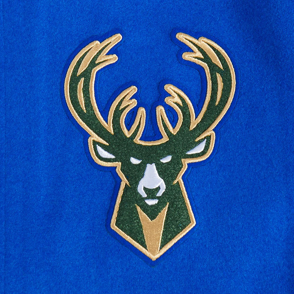 NBA MILWAUKEE BUCKS CITY EDITION 24-25 MEN'S RIB WOOL VARSITY JACKET