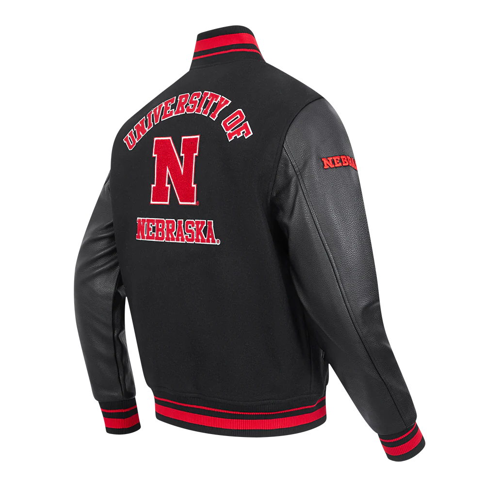 UNIVERSITY OF NEBRASKA CLASSIC RIB WOOL VARSITY JACKET
