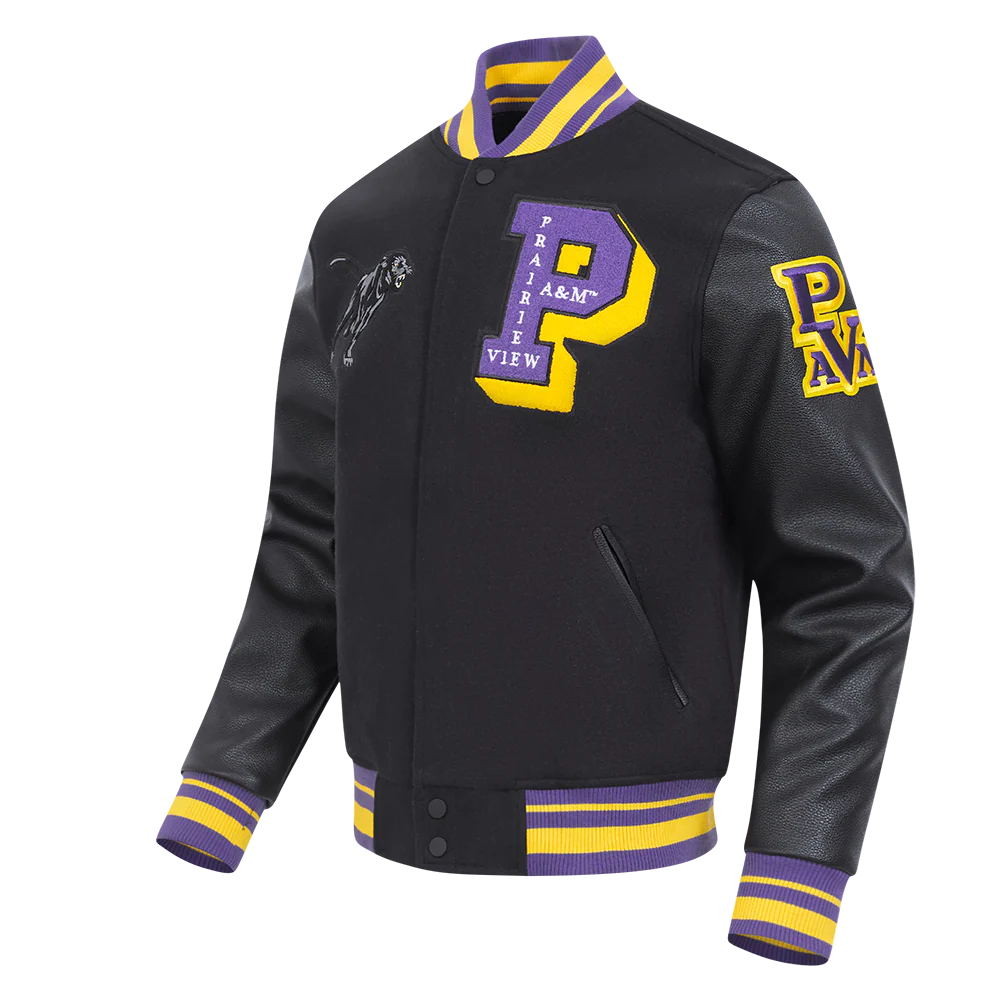 PRAIRIE VIEW A&M UNIVERSITY CLASSIC RIB WOOL VARSITY JACKET