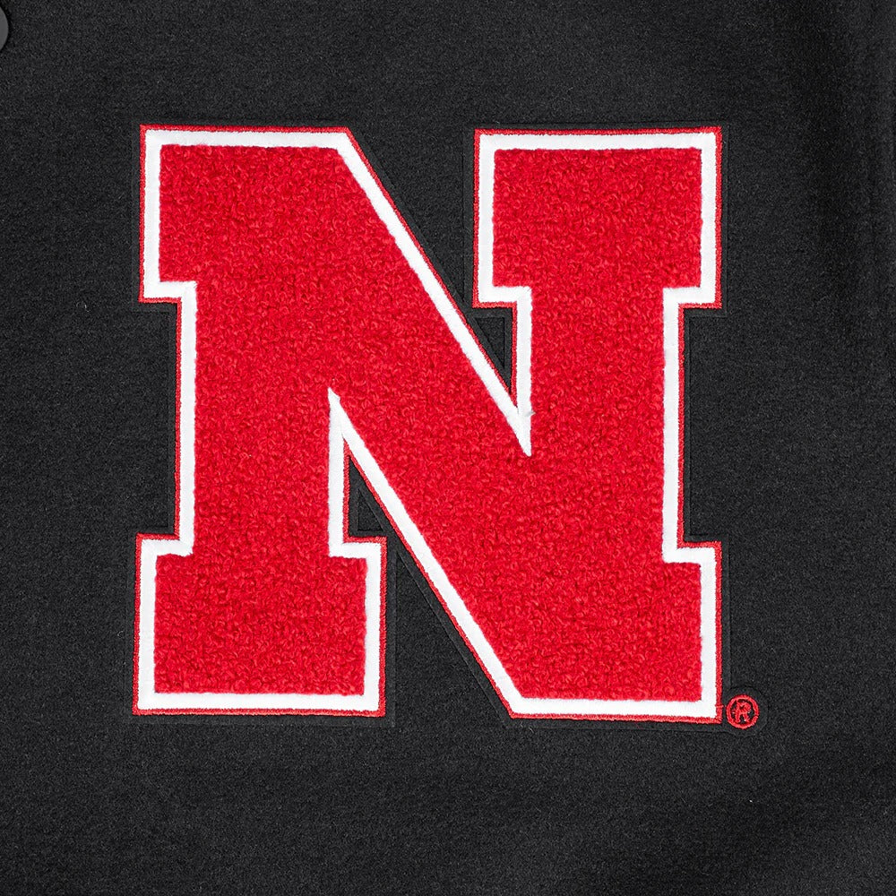 UNIVERSITY OF NEBRASKA CLASSIC RIB WOOL VARSITY JACKET