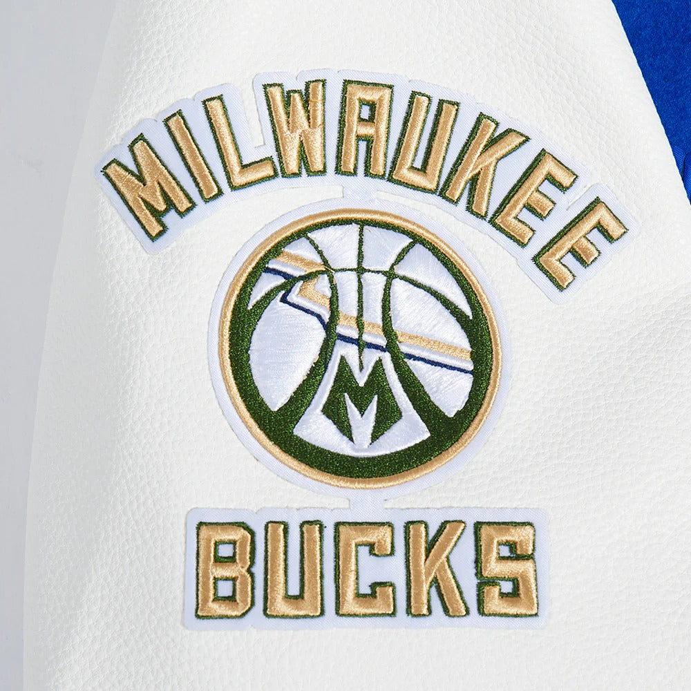 NBA MILWAUKEE BUCKS CITY EDITION 24-25 MEN'S RIB WOOL VARSITY JACKET