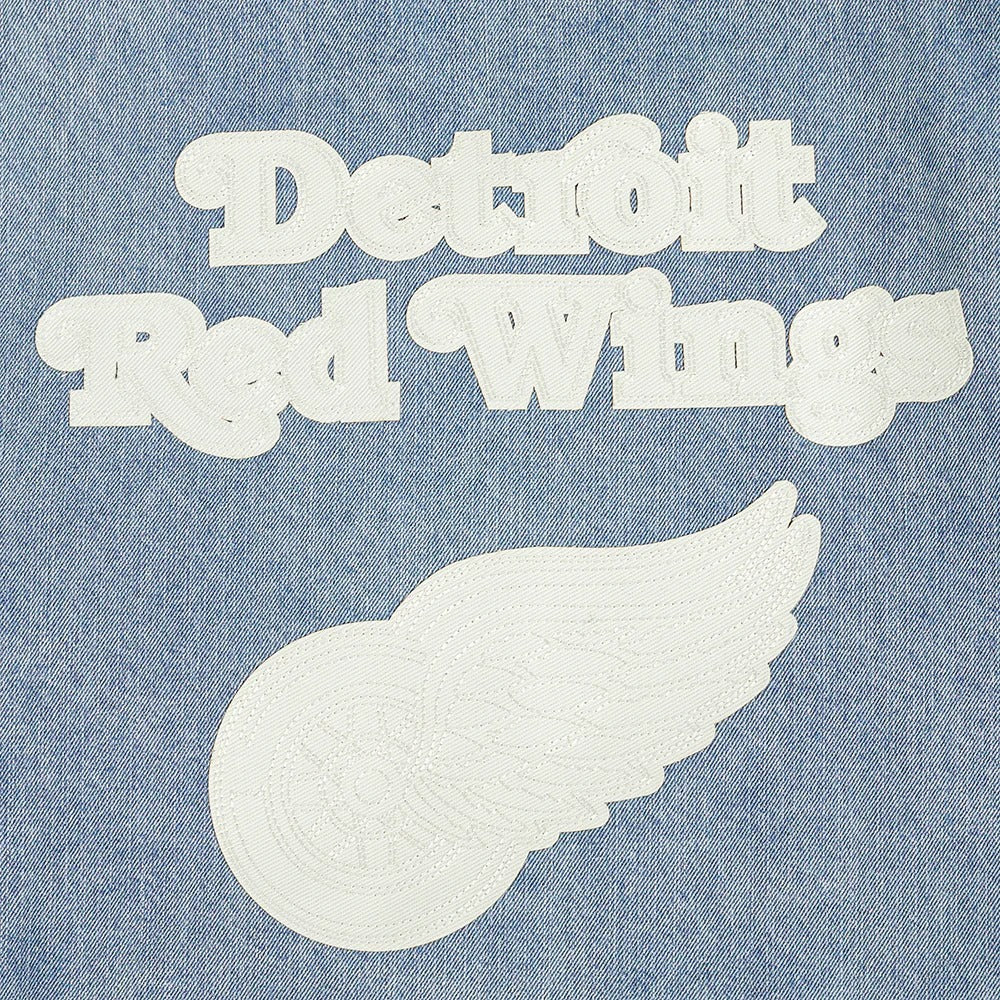NHL DETROIT RED WINGS VARSITY BLUES MEN'S DENIM VARSITY JACKET