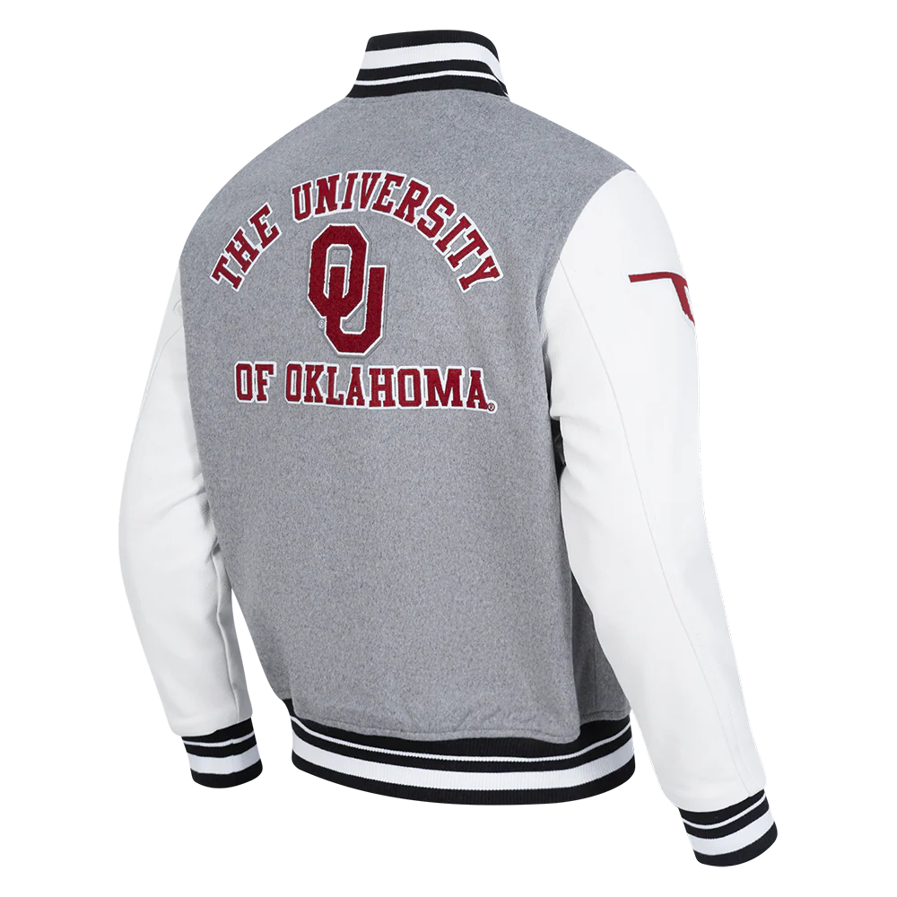 UNIVERSITY OF OKLAHOMA CLASSIC RIB WOOL VARSITY JACKET