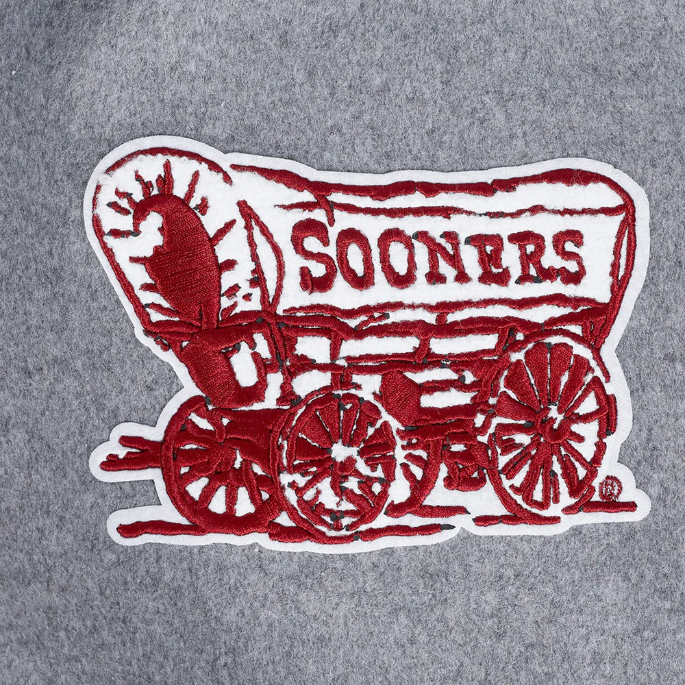 UNIVERSITY OF OKLAHOMA CLASSIC RIB WOOL VARSITY JACKET