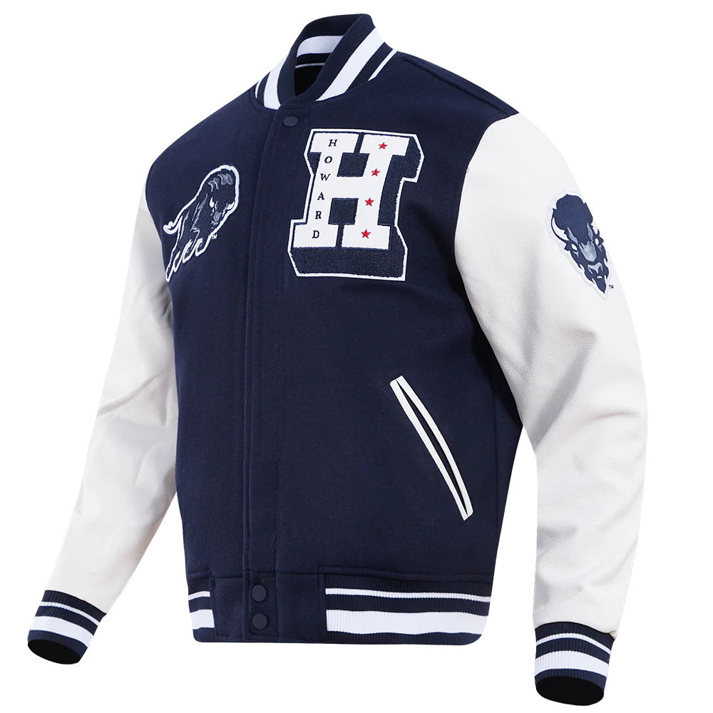 HOWARD UNIVERSITY CLASSIC RIB WOOL VARSITY JACKET
