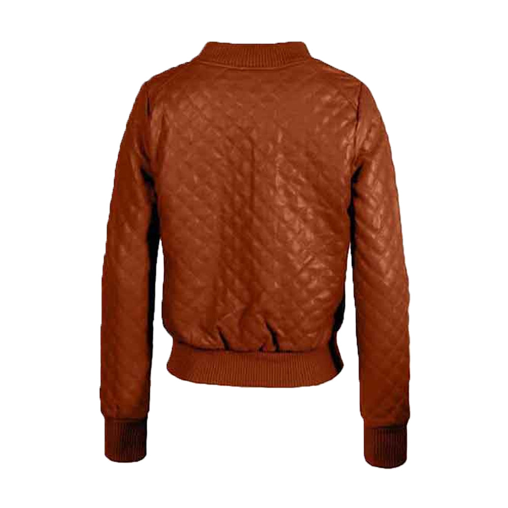 Women’s Quilted Brown Leather Jacket