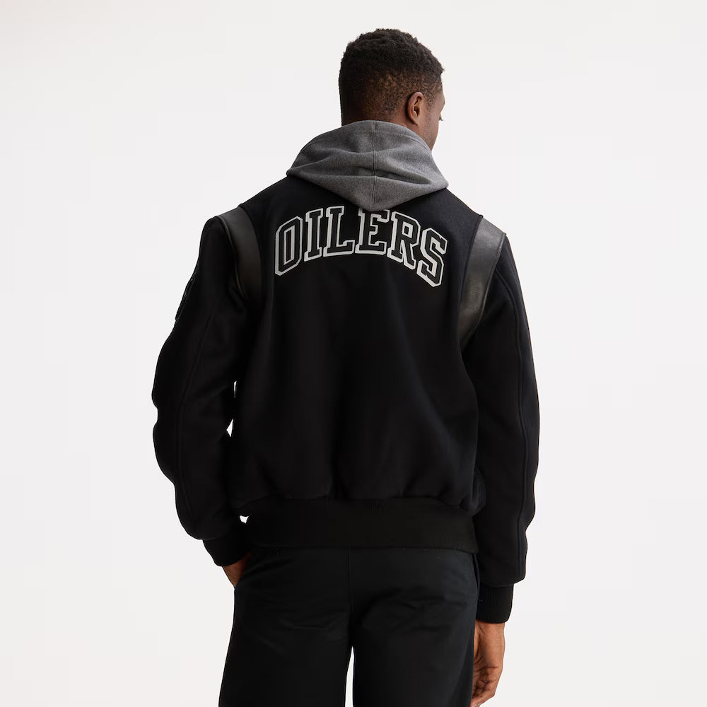 Men's Carolina Hurricanes Todd Snyder Dark Heather Gray Cashmere Full-Snap Varsity Jacket