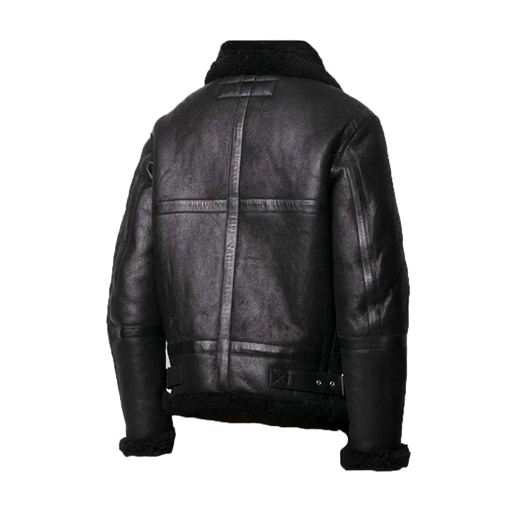 Hardy B-3 Shearling Black Leather Aviator Jacket