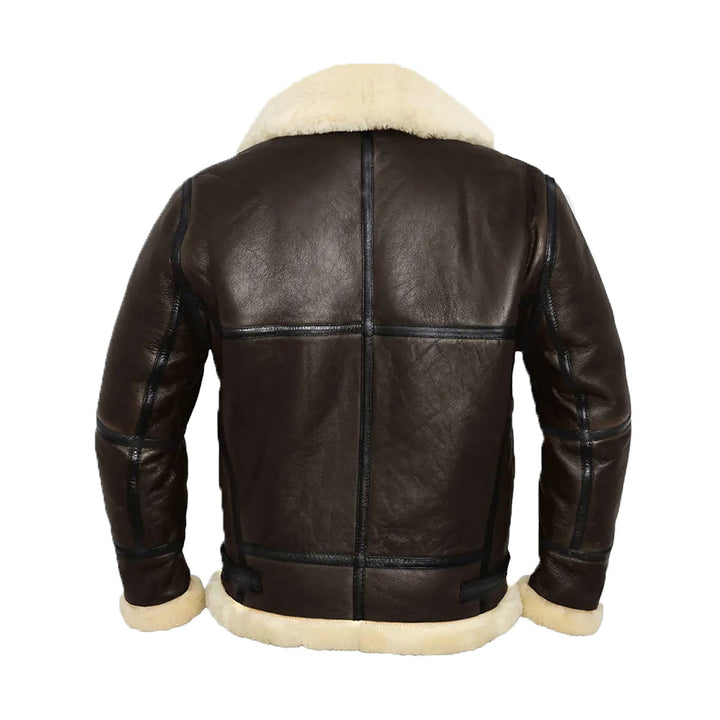 Shearling Brown Leather Aviator Jacket