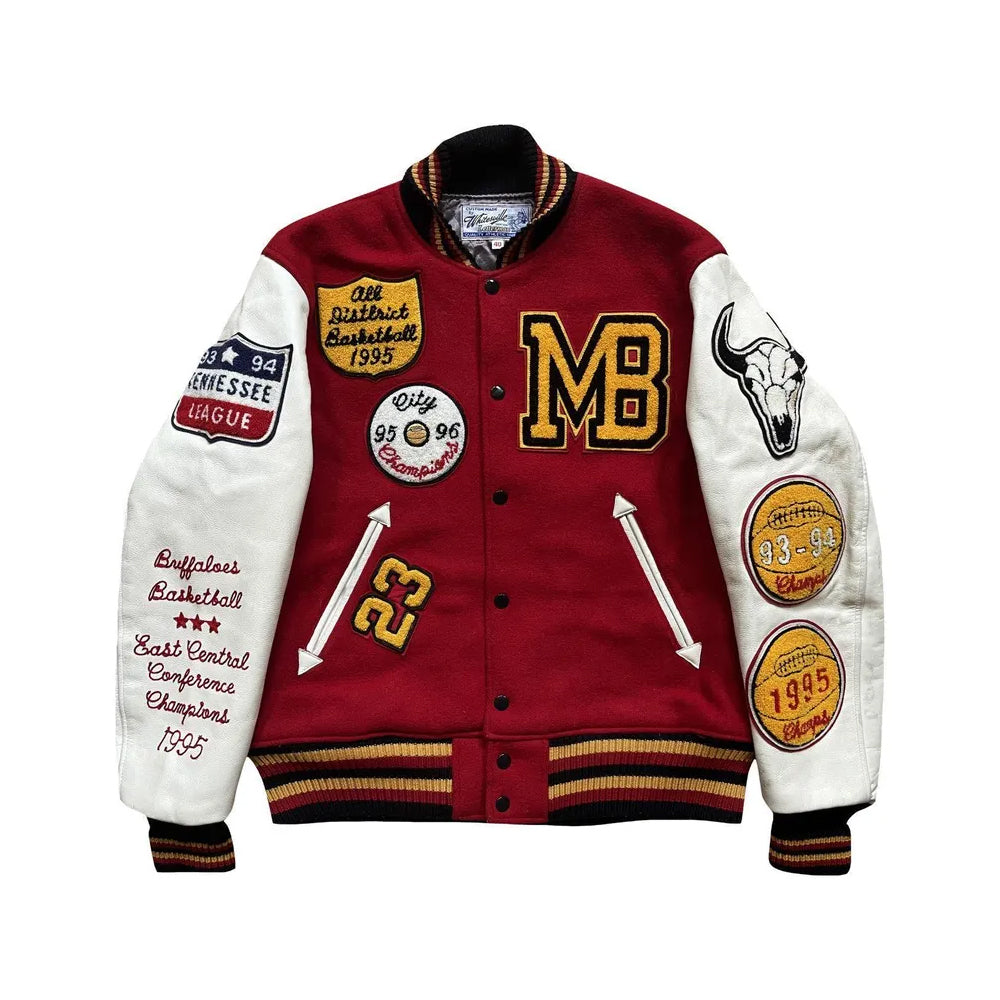 Classic Letterman Premium Varsity Jacket – Wool Body & Leather Sleeves