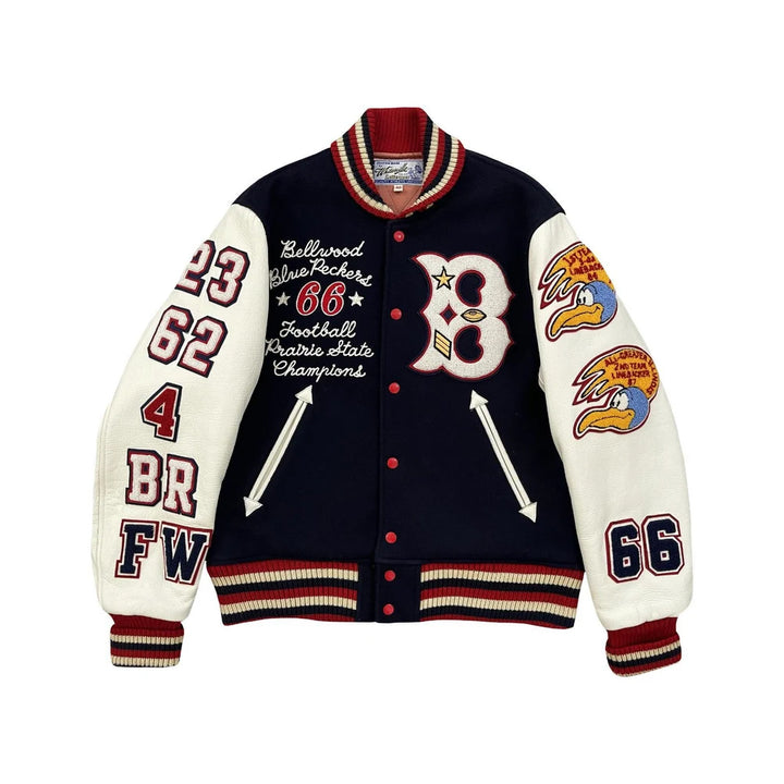 Classic Letterman Premium Varsity Jacket – Wool Body & Leather Sleeves