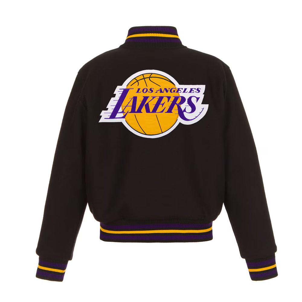 Women's Los Angeles Lakers Black Embroidered Logo Wool Jacket