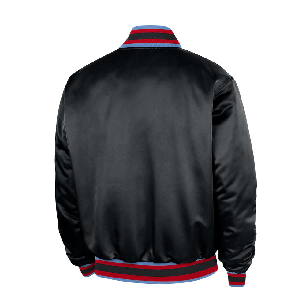 Men's Chicago Bulls Black 2025-26 City Edition Remix Courtside Full-Snap Bomber Jacket