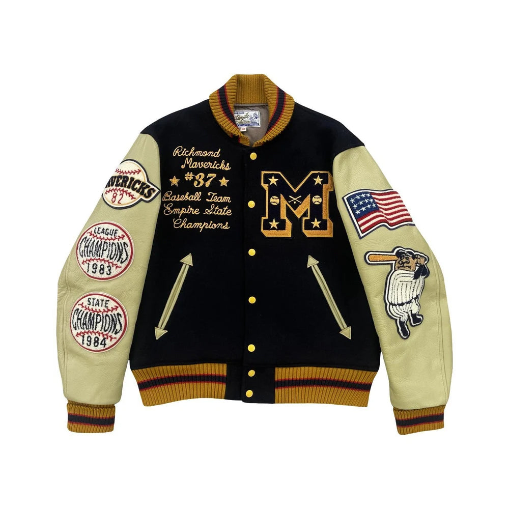 Classic Letterman Premium Varsity Jacket – Wool Body & Leather Sleeves