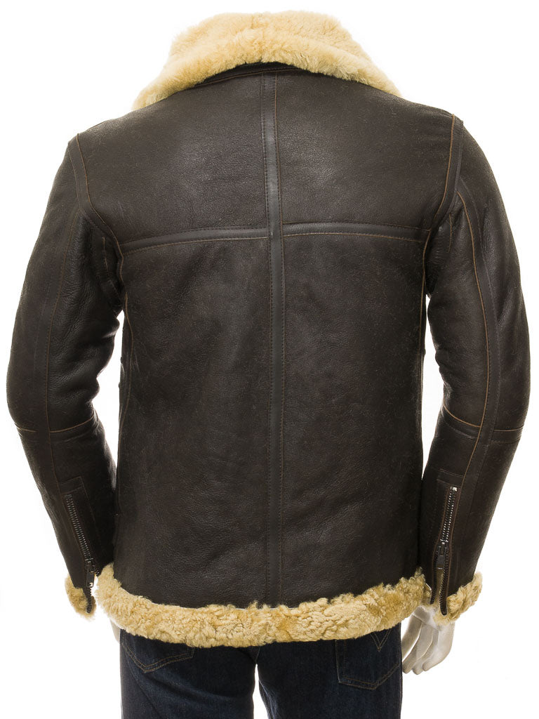 Premium Men Classic Fashion Leather Jacket with Fur Collar
