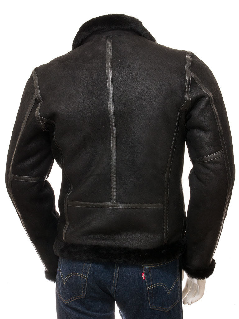 Premium Men Classic Fashion Leather Jacket with Fur Collar
