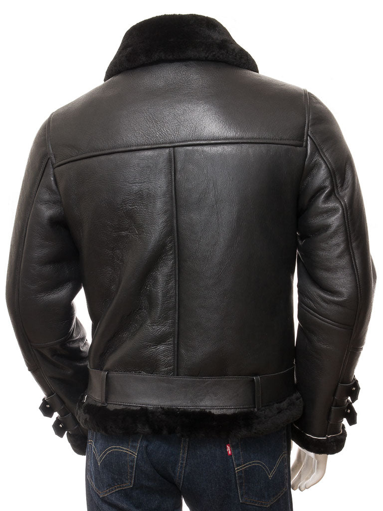 Premium Men Classic Fashion Leather Jacket with Fur Collar
