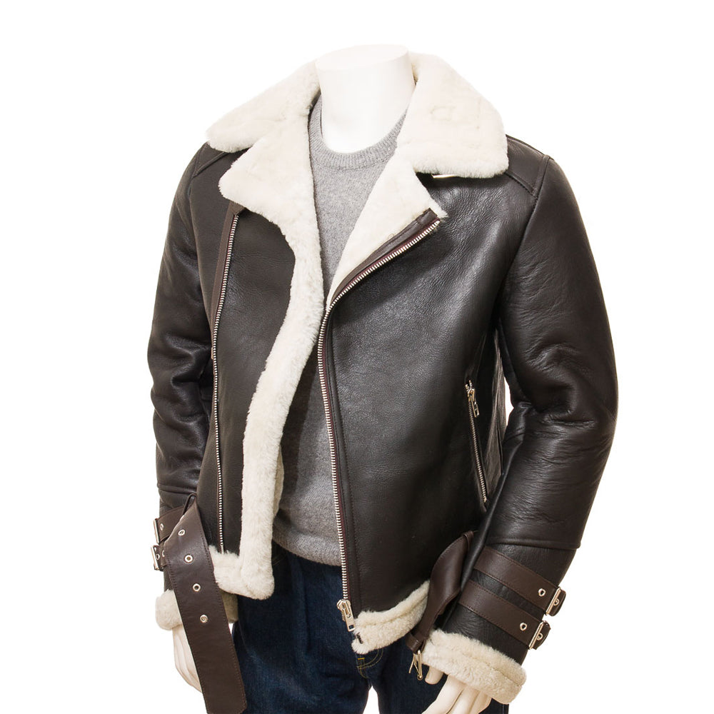 Premium Men Classic Fashion Leather Jacket with Fur Collar